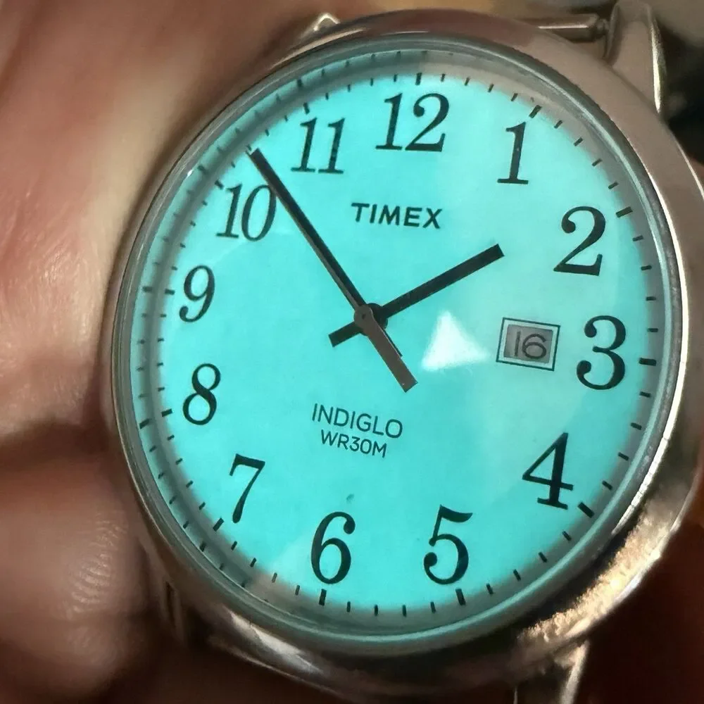 TIMEX Men's TW2P81300 Easy Reader Indiglo White Dial 38mm 2 Bands EUC